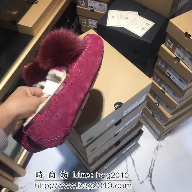 UGG 9015毛球球系列 A級豬巴革 豆豆鞋 QZS2375